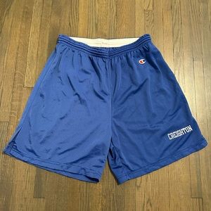 90s vintage champion Creighton bluejays blue white athletic shorts